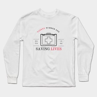 'Saving Lives' First Aider Humanitarian Design Long Sleeve T-Shirt